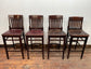Set of 4 traditional wooden pub bar stools