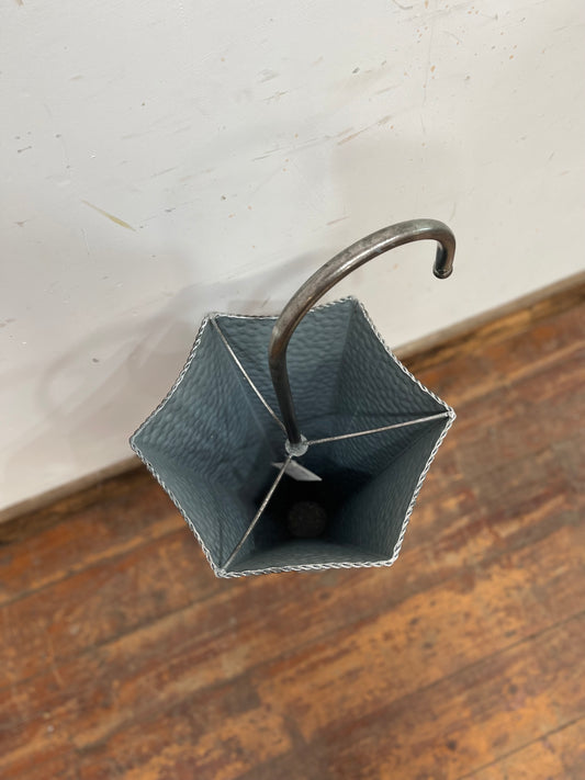 Silver metal umbrella stand