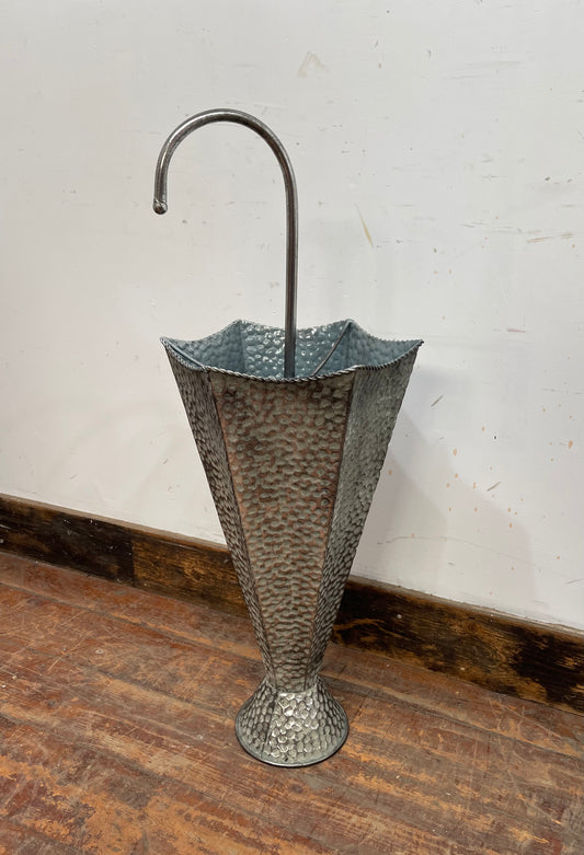 Silver metal umbrella stand