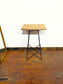 Solid Wood High Poseur Table Bar Height Café Pub Restaurant Black Metal Base