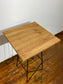 Solid Wood High Poseur Table Bar Height Café Pub Restaurant Black Metal Base