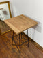 Solid Wood High Poseur Table Bar Height Café Pub Restaurant Black Metal Base
