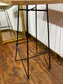 Solid Wood High Poseur Table Bar Height Café Pub Restaurant Black Metal Base