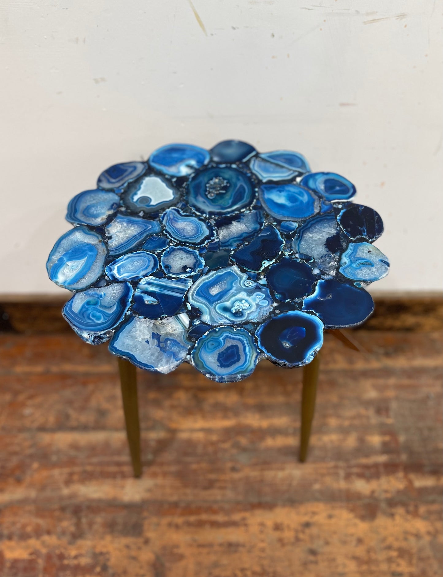 Blue agate side / end table