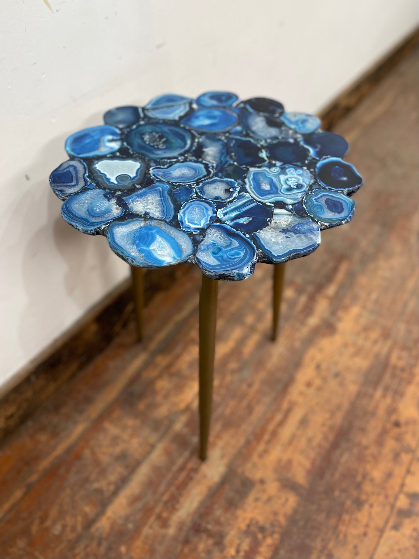 Blue agate side / end table