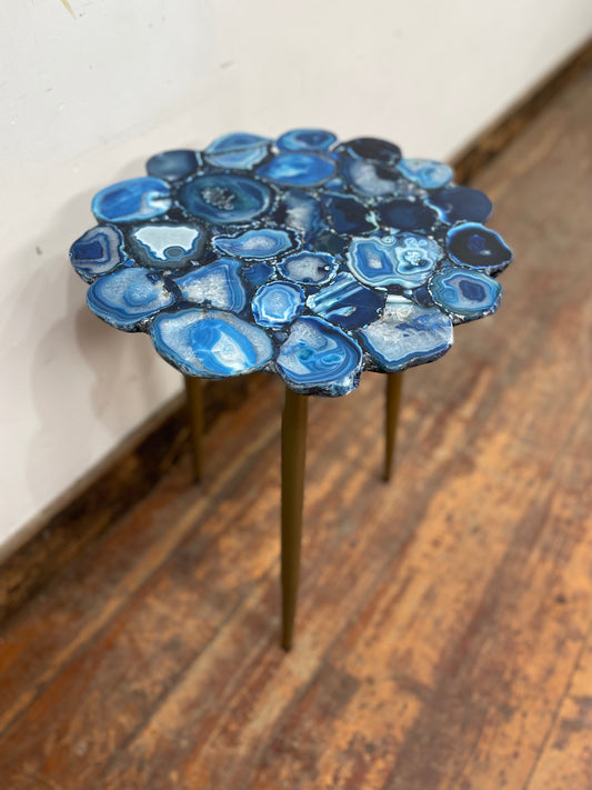 Blue agate side / end table