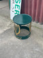 Irish Harp Side Table Irish Celtic Metal Occasional Green Gold Pub Bar Decor