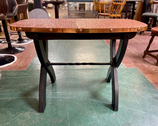 Retro / vintage style hammered copper top pub table