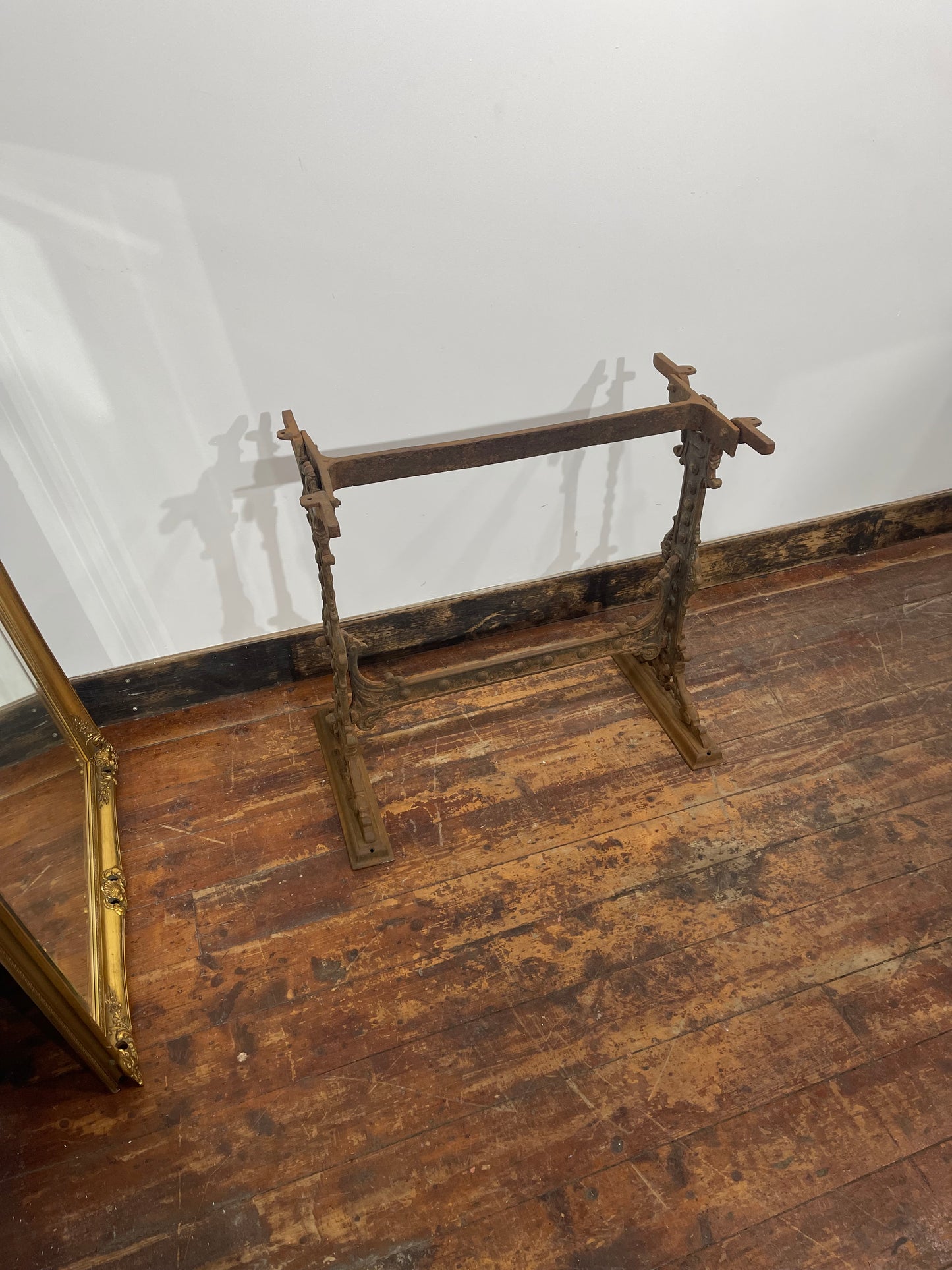 Antique Victorian Cobden Table - Ornate Cast Iron Base