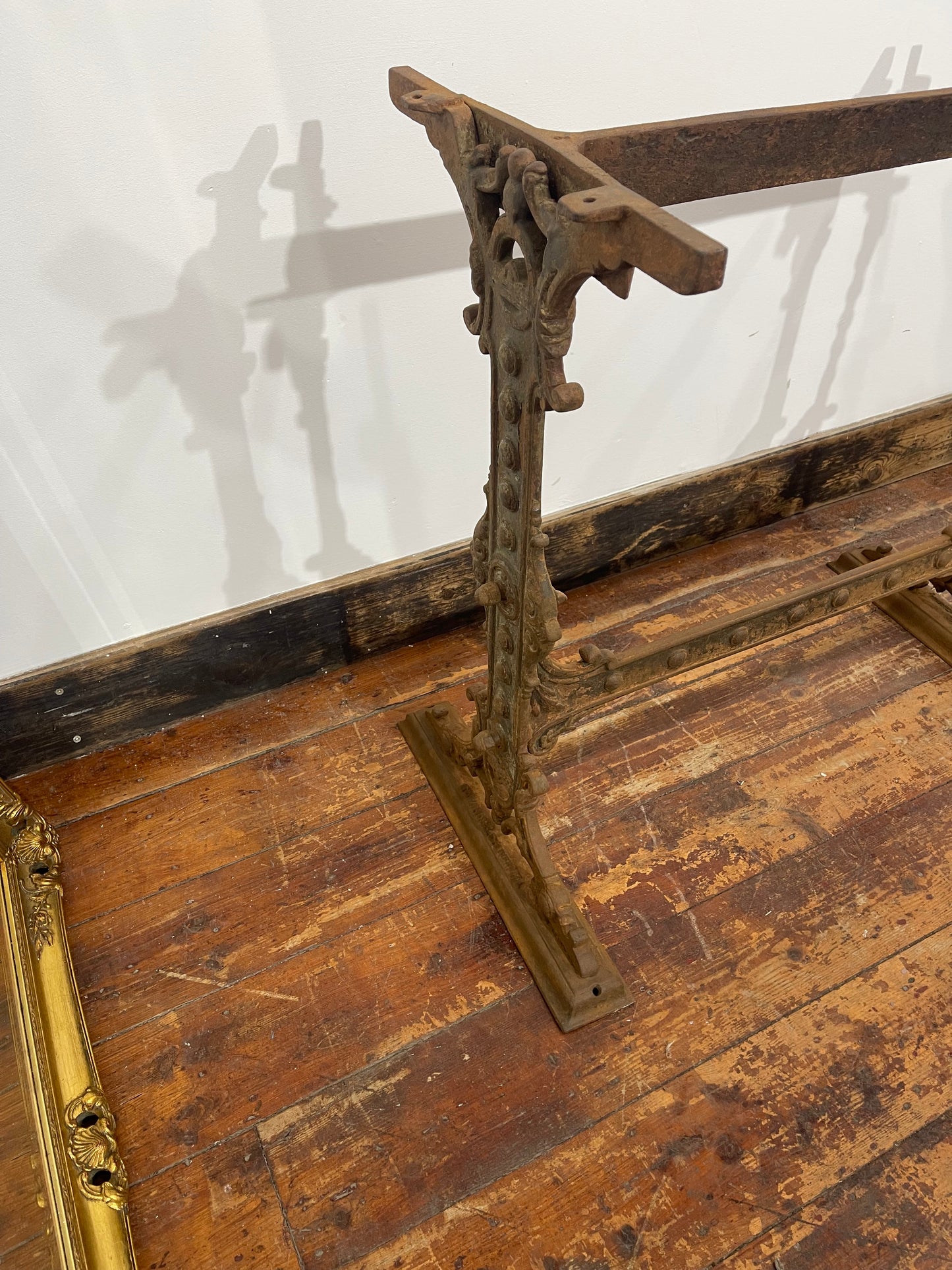Antique Victorian Cobden Table - Ornate Cast Iron Base