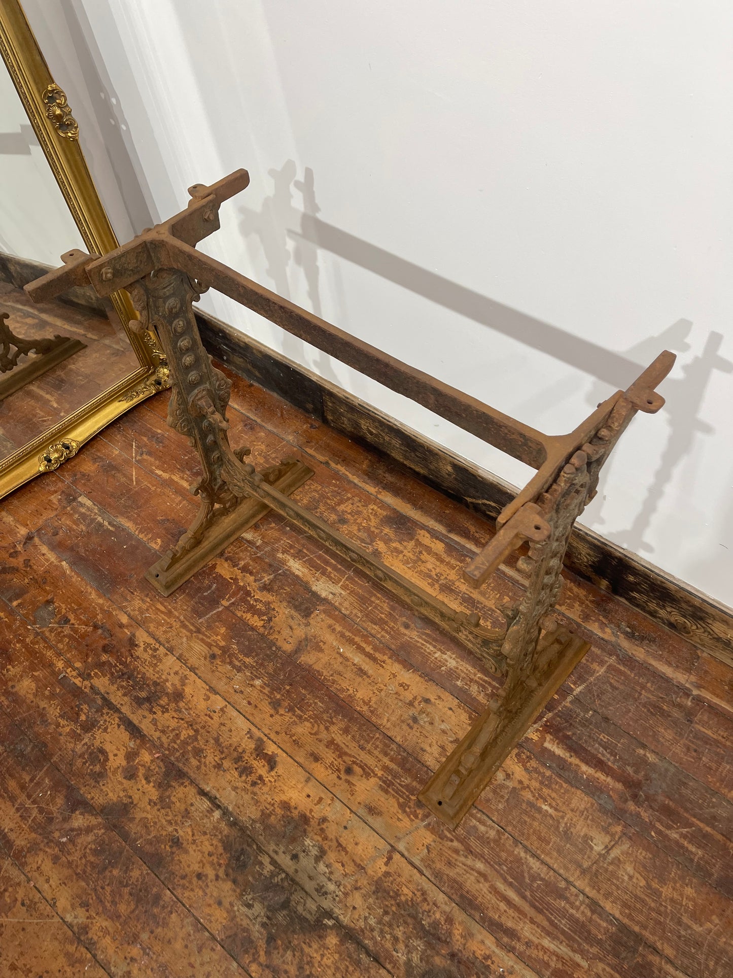 Antique Victorian Cobden Table - Ornate Cast Iron Base