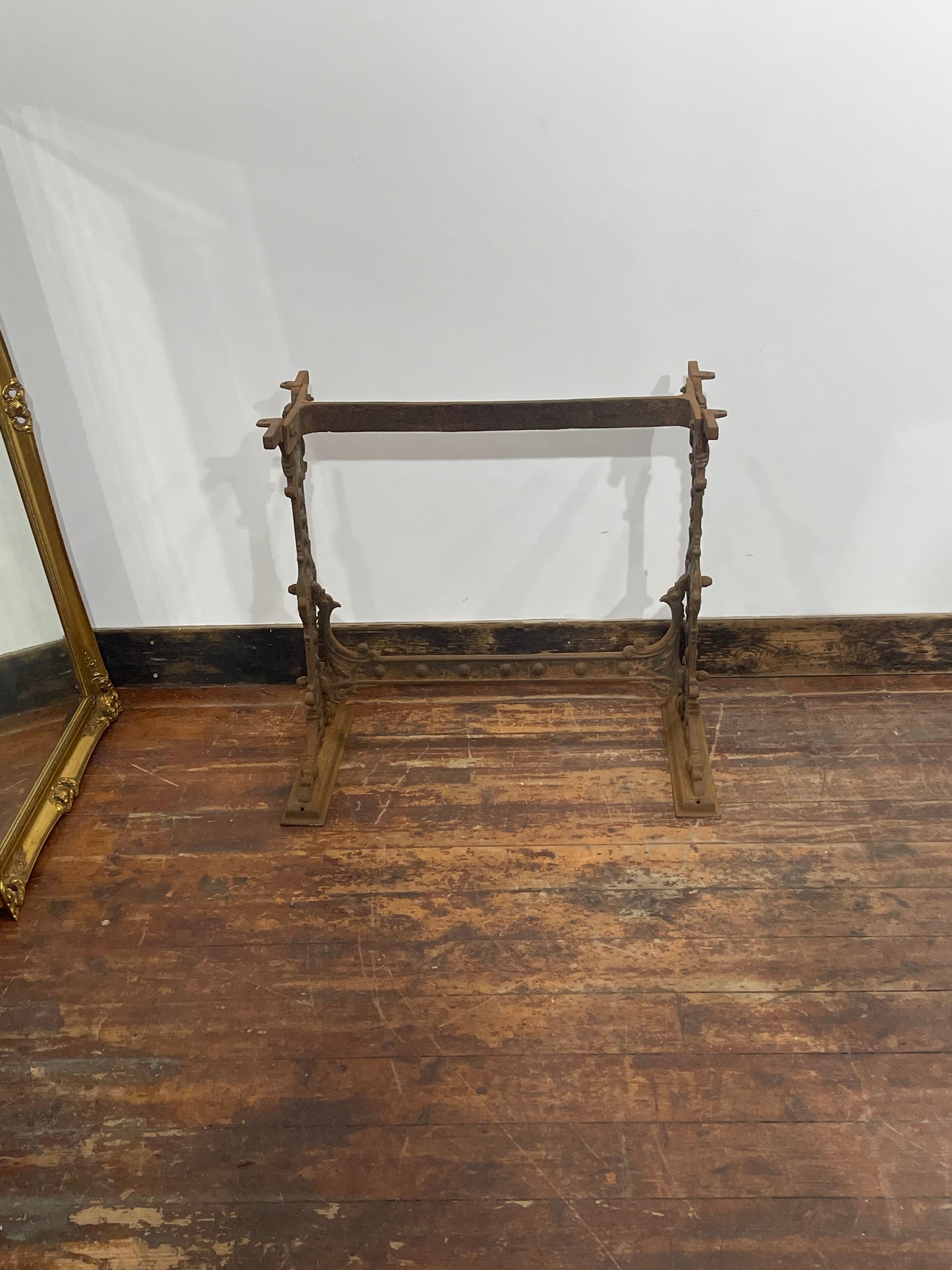 Antique Victorian Cobden Table - Ornate Cast Iron Base