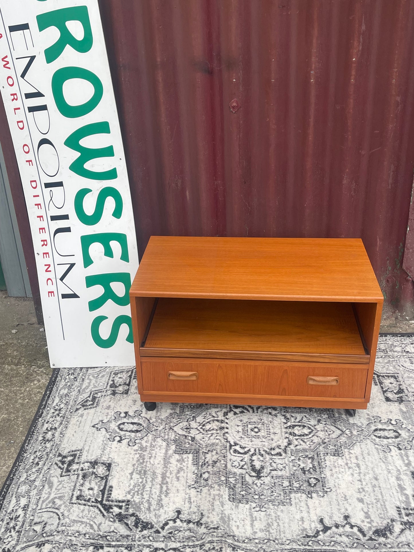 G-Plan Teak TV Cabinet Media Unit Mid Century Drop Down Door Retro Storage