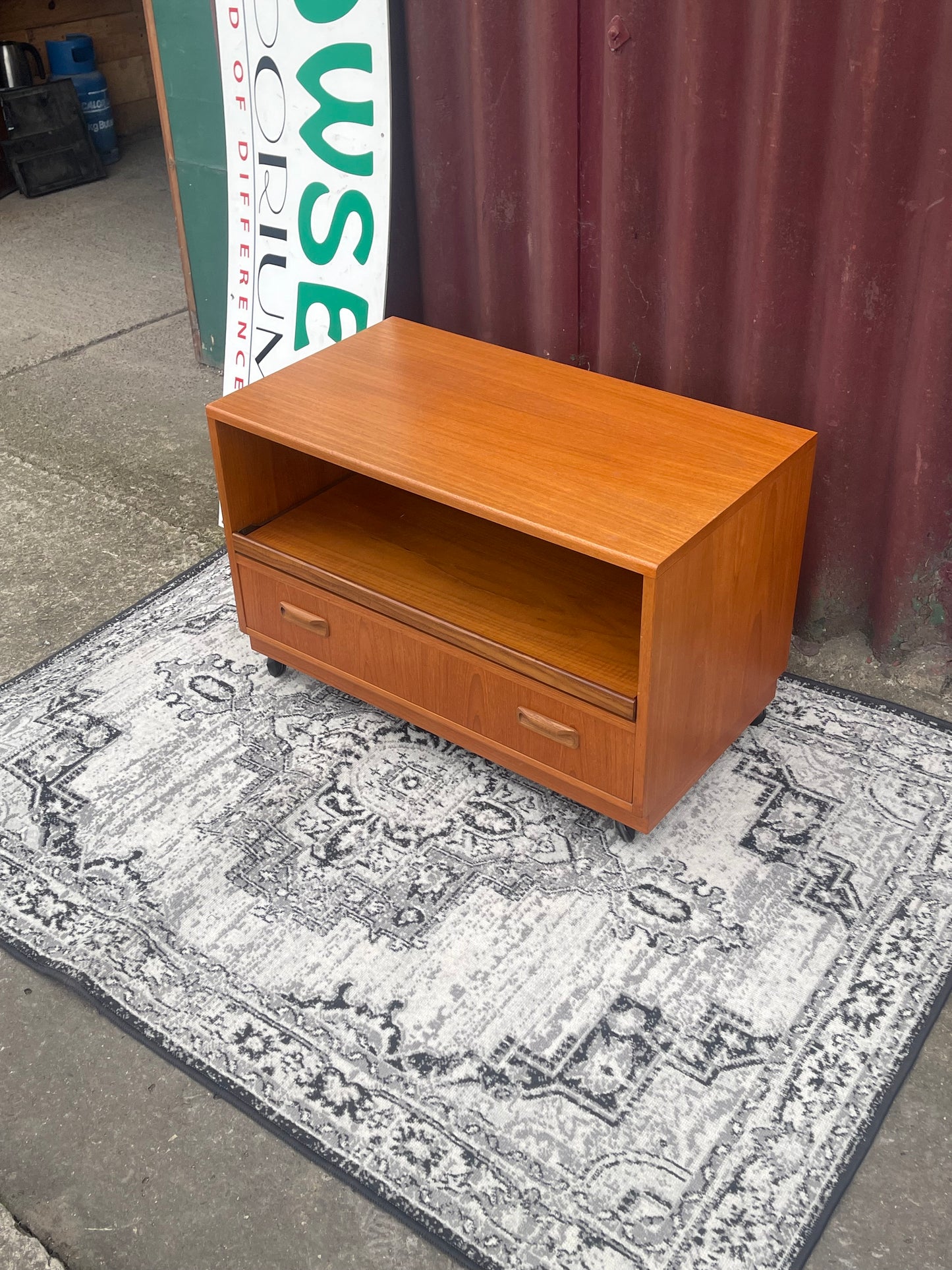 G-Plan Teak TV Cabinet Media Unit Mid Century Drop Down Door Retro Storage