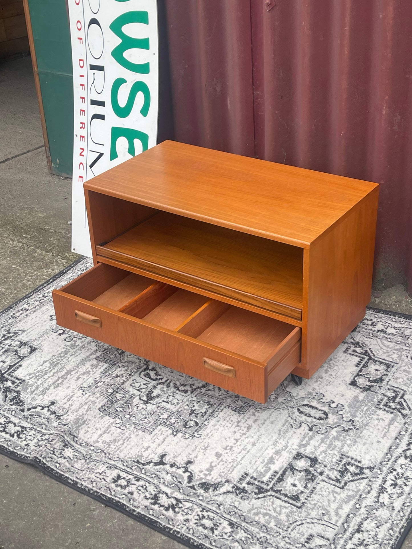 G-Plan Teak TV Cabinet Media Unit Mid Century Drop Down Door Retro Storage
