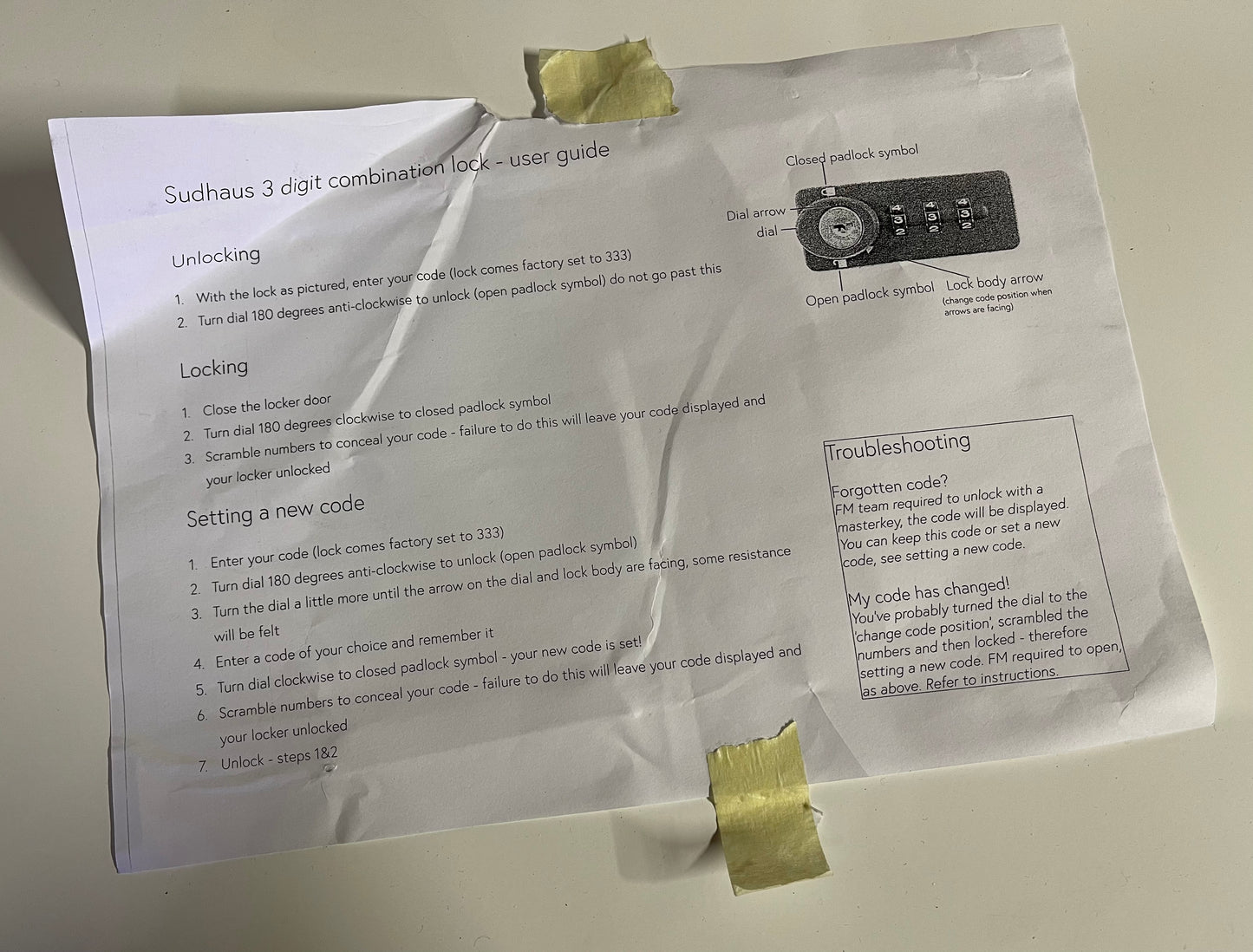 White metal cabinet with 6 individual lockers