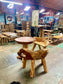Rootwood Live Edge Dining Table & 2 Chairs Rustic Solid Wood Natural Set