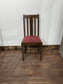 Set of 10 Traditional Oak Dining Chairs Slat Back Turned Legs Upholstered Seats