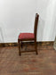 Set of 10 Traditional Oak Dining Chairs Slat Back Turned Legs Upholstered Seats