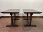 Pair of rectangular wooden pub tables with decorative legs
