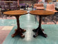 Pair of small round wooden pub tables