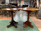 Pair of small round wooden pub tables