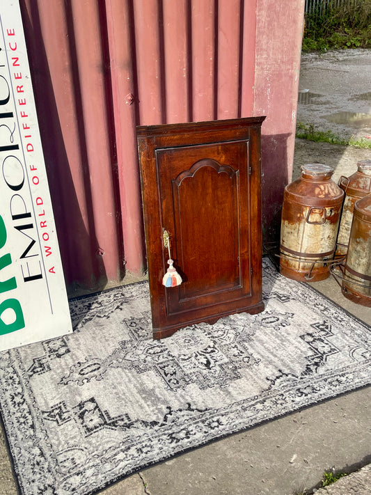 Genuine Antique Oak Corner Cupboard Wooden Corner Cabinet Storage Unit