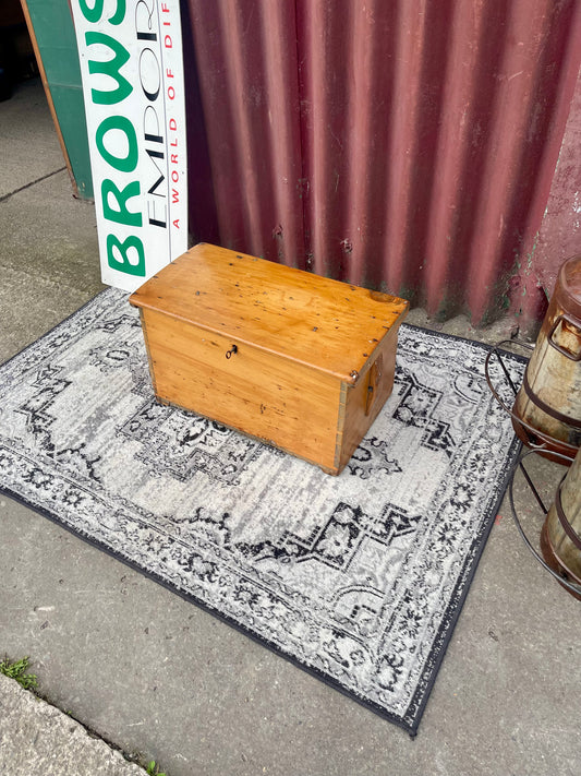 Antique Victorian Pine Blanket Chest Storage Box Trunk c.1880–1900
