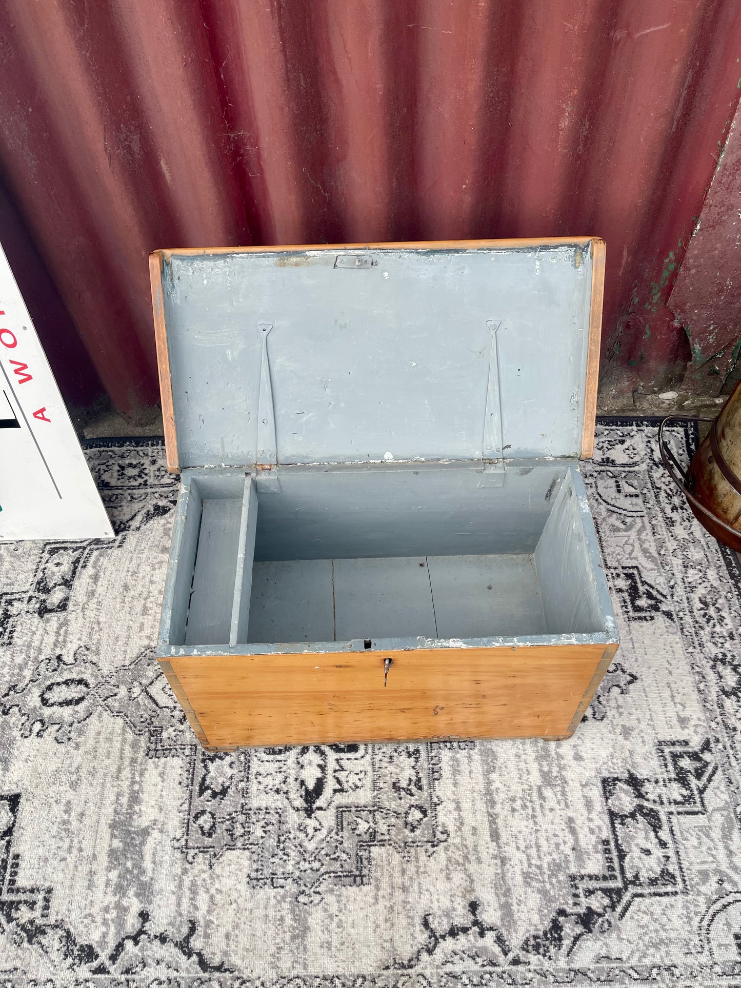 Antique Victorian Pine Blanket Chest Storage Box Trunk c.1880–1900