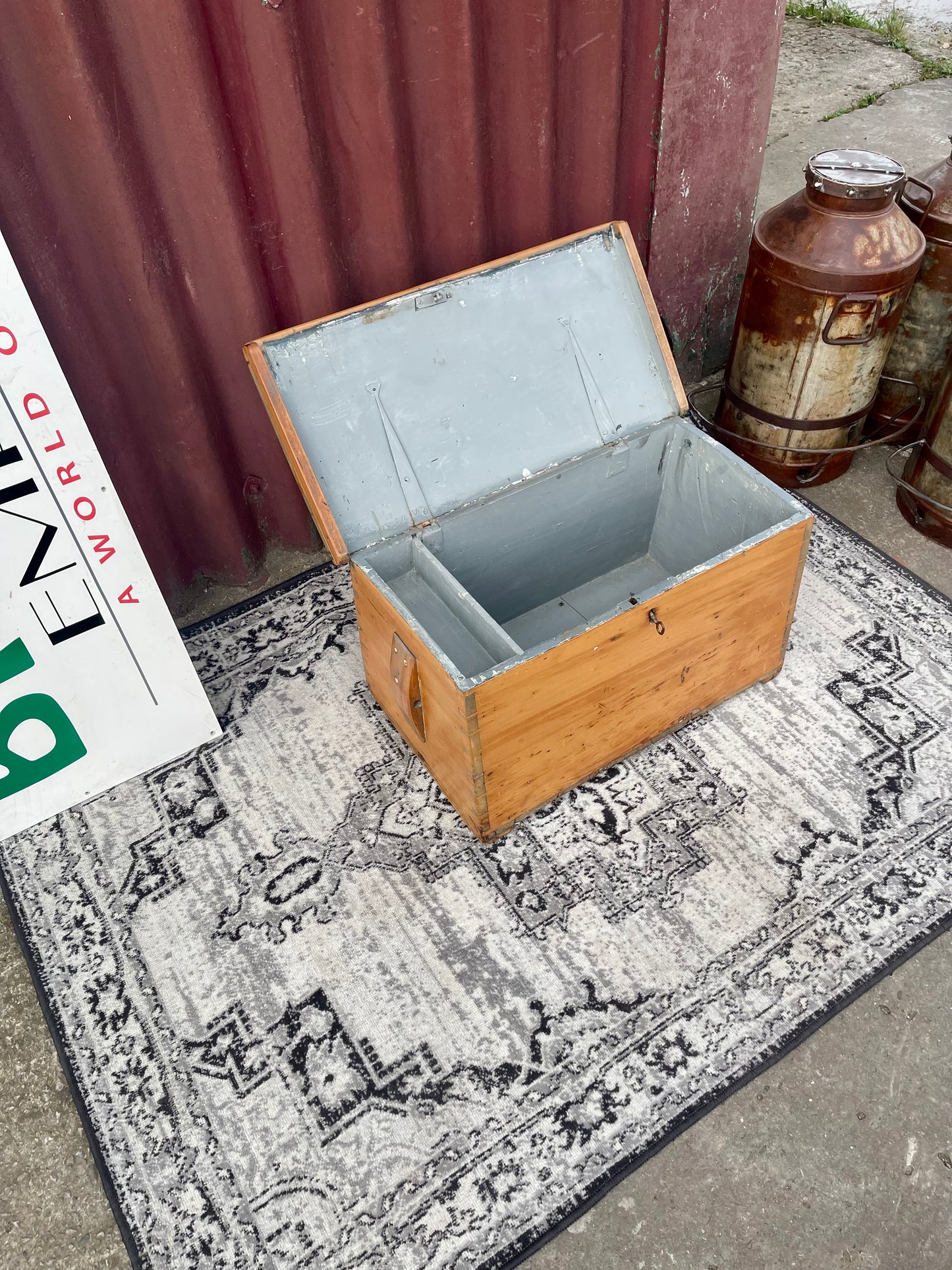 Antique Victorian Pine Blanket Chest Storage Box Trunk c.1880–1900