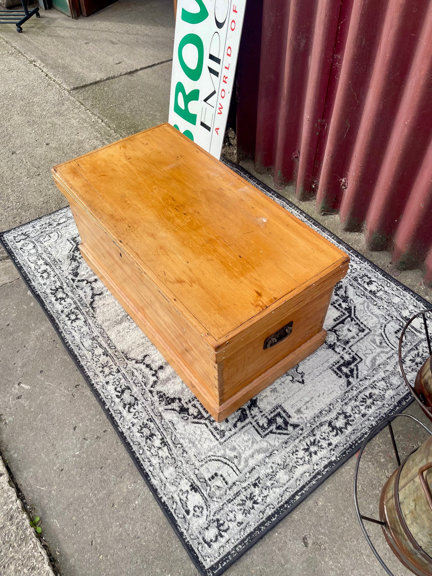 Antique Victorian Pine Blanket Chest Storage Box Trunk c.1880–1900