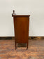 Small antique cabinet with glass door and castors
