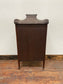 Small antique cabinet with glass door and castors