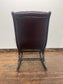 Burgundy Leather Button Back Rocking Chair Wooden Arms