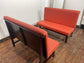 Pair of Red Leather Effect Wooden Booth Seating Benches for Hospitality