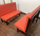 Pair of Red Leather Effect Wooden Booth Seating Benches for Hospitality