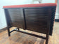 Pair of Red Leather Effect Wooden Booth Seating Benches for Hospitality