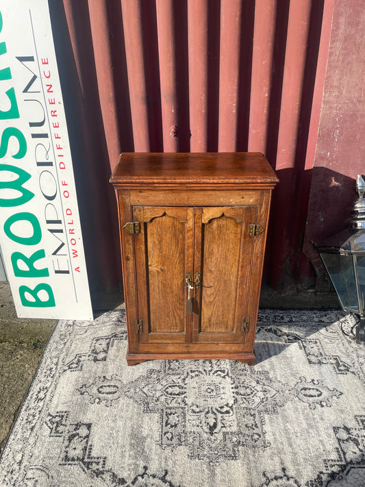 Antique Victorian Wooden Cabinet Cupboard c.1880–1900 Brass Hardware