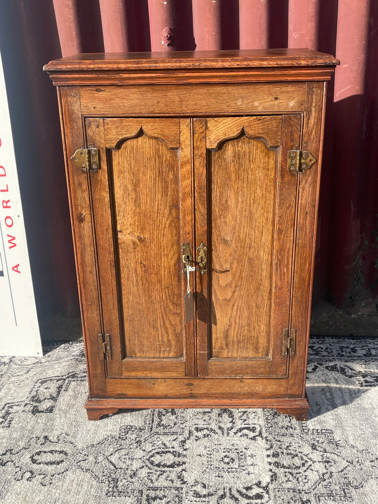 Antique Victorian Wooden Cabinet Cupboard c.1880–1900 Brass Hardware