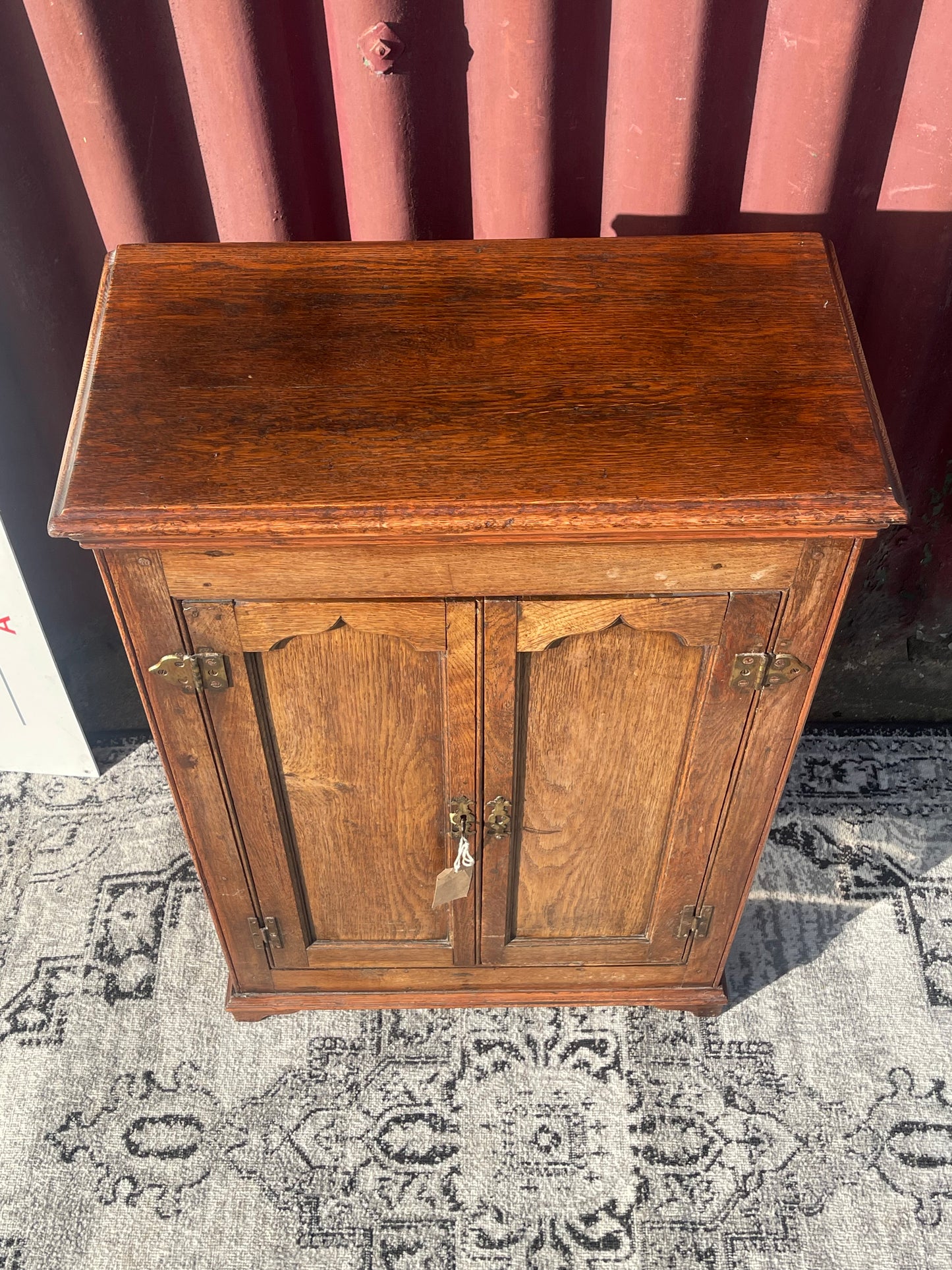 Antique Victorian Wooden Cabinet Cupboard c.1880–1900 Brass Hardware