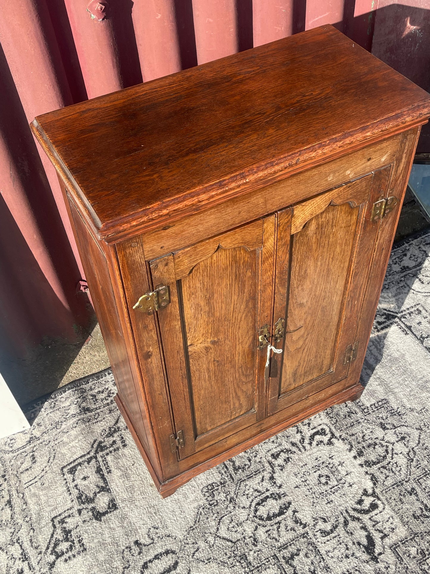 Antique Victorian Wooden Cabinet Cupboard c.1880–1900 Brass Hardware