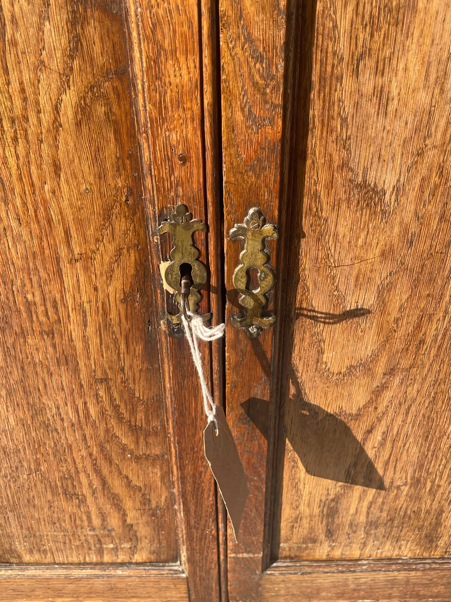 Antique Victorian Wooden Cabinet Cupboard c.1880–1900 Brass Hardware
