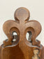 Pair Antique Church Pew Ends Oak Carved Fleur de Lis Ecclesiastical Salvage