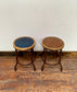 Pair of low / short bar stools with metal frames