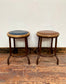 Pair of low / short bar stools with metal frames