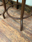 Pair of low / short bar stools with metal frames