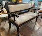 Free standing fabric pub bench seat with wood frame