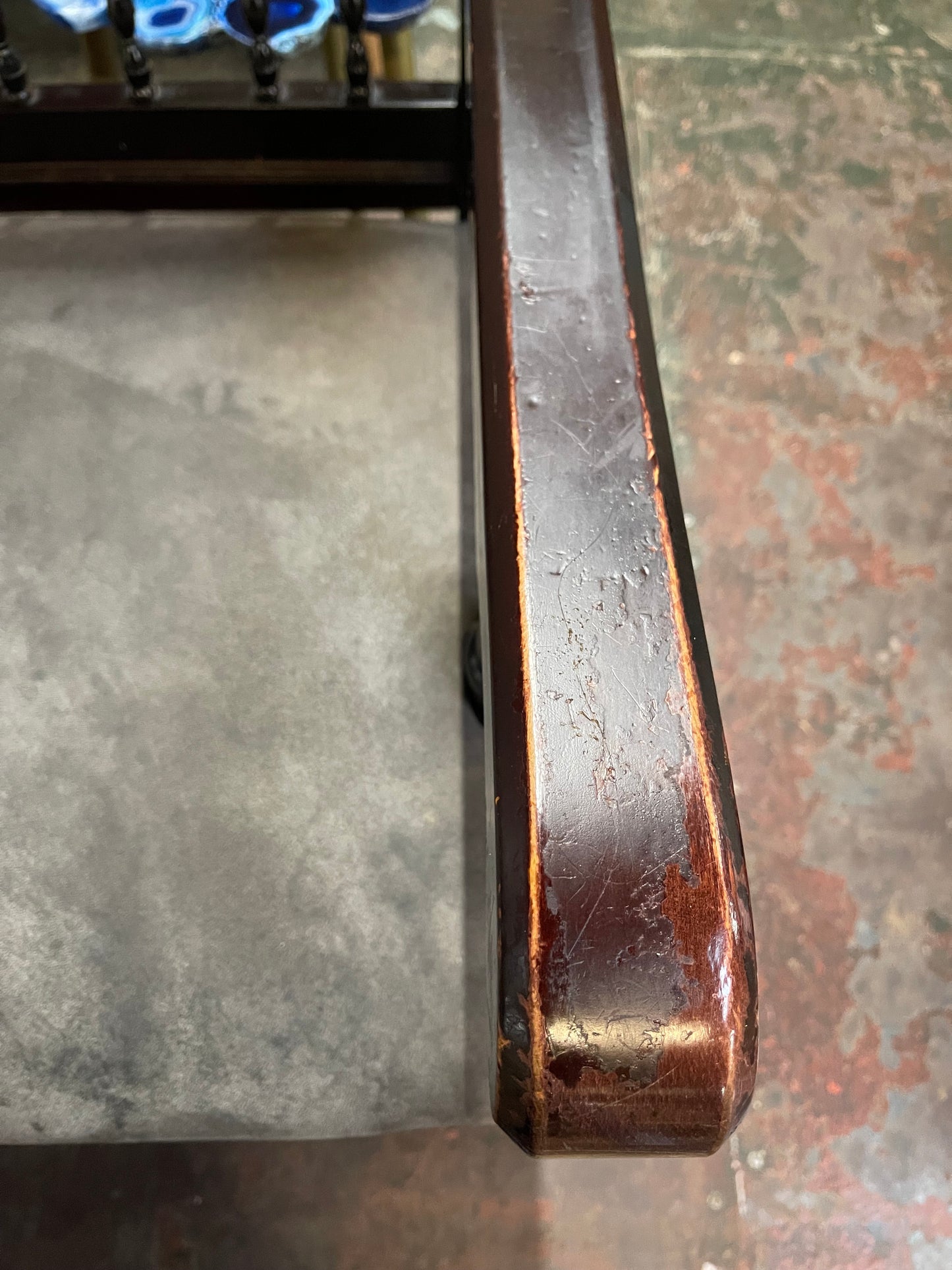 Free standing fabric pub bench seat with wood frame