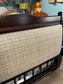 Free standing fabric pub bench seat with wood frame