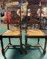 French antique solid wood extending dining table and 6 chairs